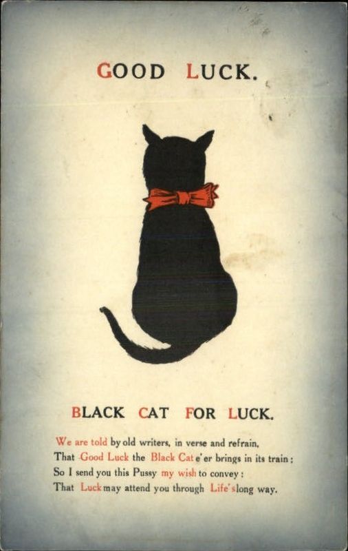 Black Cat Good Luck Postcard