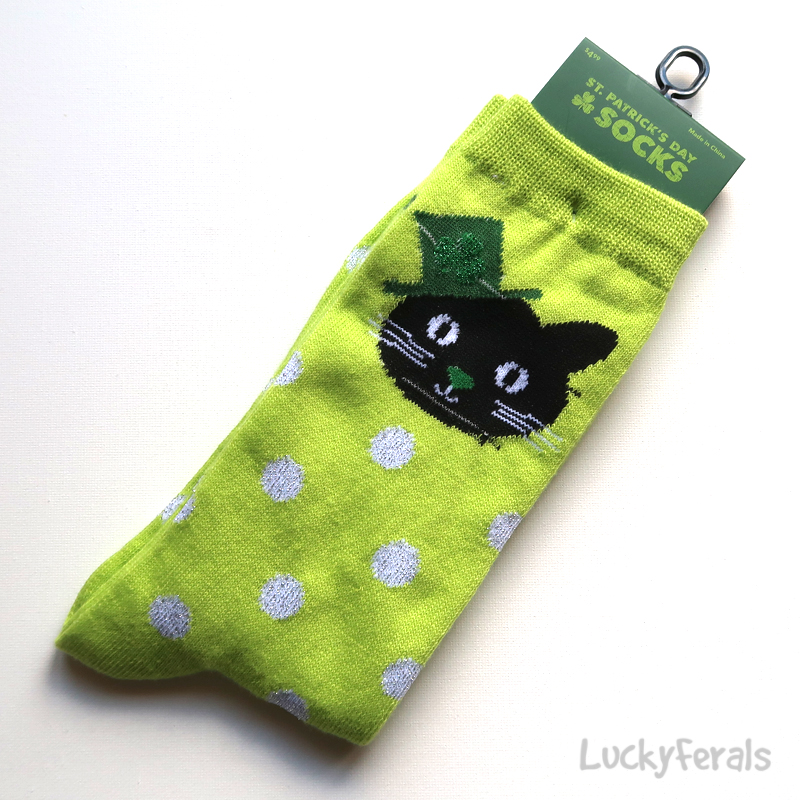 St Patricks Day Cat Socks
