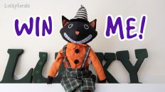 To continue our celebration of International Black Cat Awareness Month, you can win this folk art inspired Black Cat Soft Shelf Sitter!