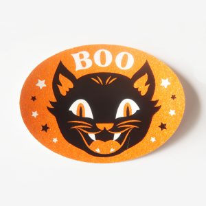 Halloween Black Cat Boo Sticker